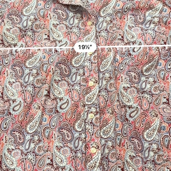 Banana Republic Soft Wash Pink Paisley Long Sleeve Button Up Shirt Size Medium - Picture 5 of 6